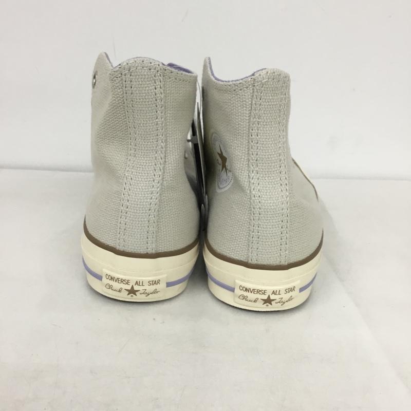 コンバース CONVERSE スニーカー スニーカー 5SC901 ALL STAR 100 HI earth music&ecology 別注 タグ付き 箱有 23.0cm ロゴ、文字 ベージュ / ベージュ / X 紫 / パープル /  レディース USED 古着 中古 10141907