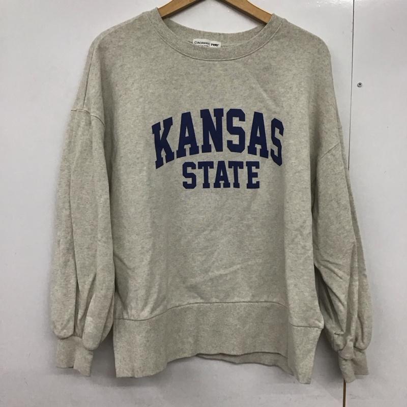 チャオパニックティピー CIAOPANIC TYPY トレーナー 長袖 ONE SIZE ロゴ、文字 X プリント 灰 / グレー /  レディース USED 古着 中古 10142895