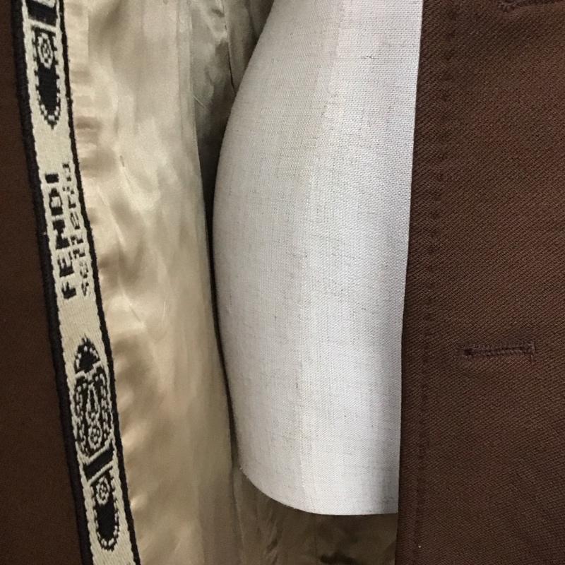 フェンディ FENDI コート コート一般 ロング丈 チェスターコート 42 無地 茶 / ブラウン /  レディース USED 古着 中古 10109450