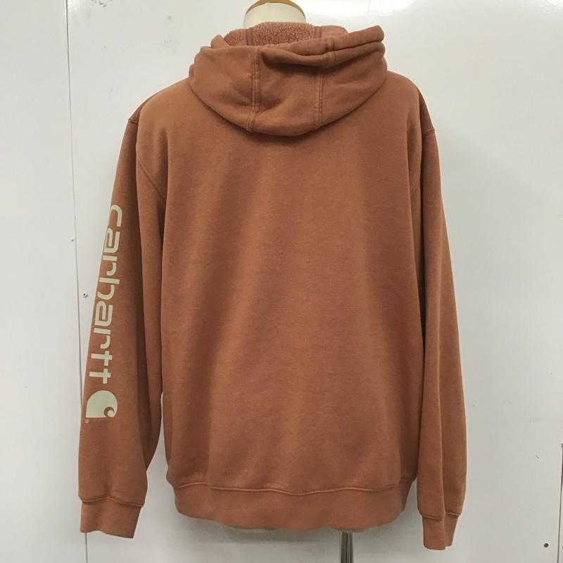 カーハート Carhartt パーカー 長袖 L ロゴ、文字 茶 / ブラウン /  メンズ USED 古着 中古 10124518