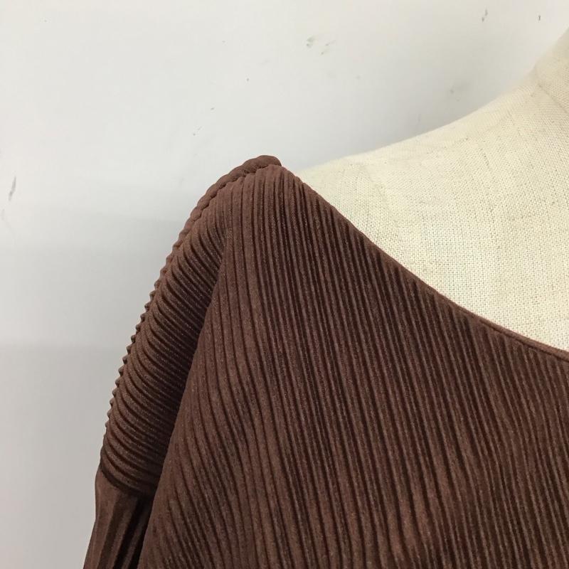 古着 USED ワンピース ロングスカート 長袖 mite プリーツ 無地 茶 / ブラウン /  レディース USED 古着 中古 10115095