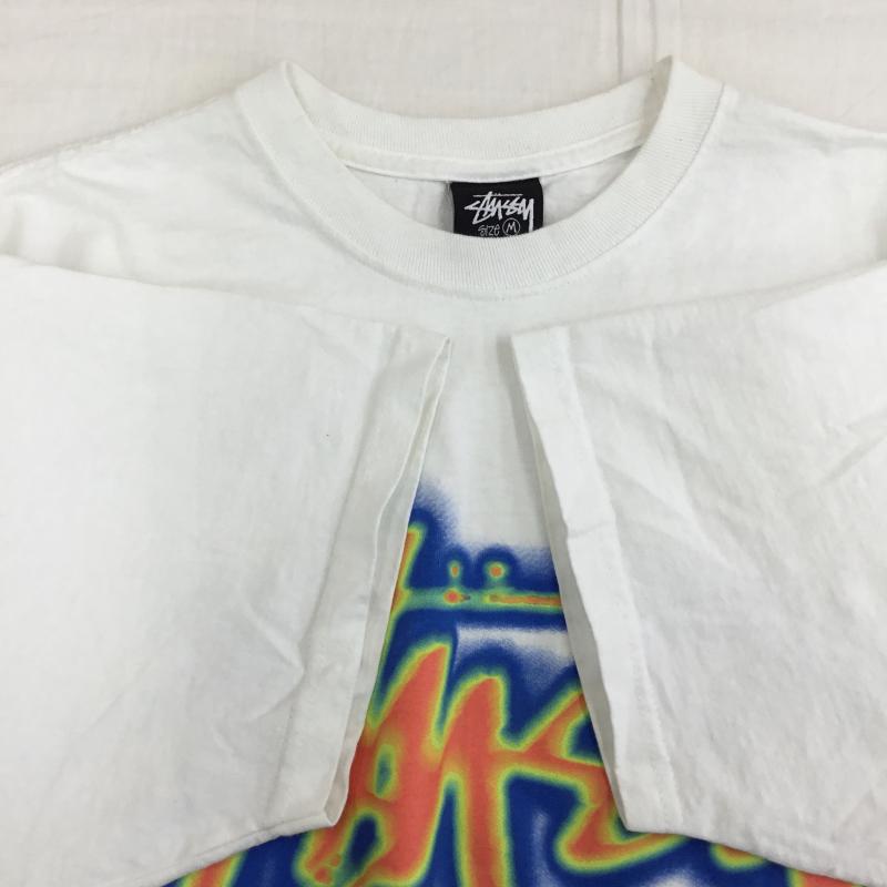 ステューシー STUSSY Tシャツ 半袖 THERMAL STOCK TEE M ロゴ、文字 白 / ホワイト /  メンズ USED 古着 中古 10137585