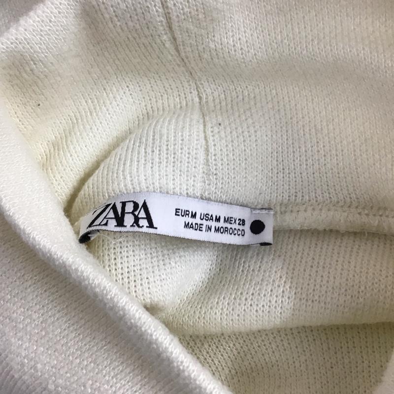 ザラ ZARA ワンピース ひざ丈スカート 0264 075 096 スタンドネック M 無地 アイボリー / アイボリー / X 灰 / グレー /  レディース USED 古着 中古 10119623