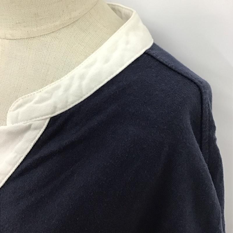 ユーエスポロアッスン U.S.POLO ASSN. ワンピース ロングスカート 半袖ロングワンピース ノーカラーワンピース Vネック 無地 X 無地 紺 / ネイビー / X 紺 / ネイビー /  レディース USED 古着 中古 10116954