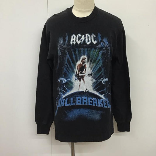 古着 USED カットソー 長袖 長袖カットソー クルーネックカットソー ロングスリーブカットソー プリントTシャツ プリント 黒 / ブラック /  メンズ USED 古着 中古 10116556