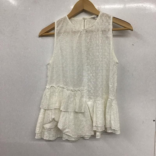ザラ ZARA タンクトップ タンクトップ ノースリーブ M 無地 白 / ホワイト /  レディース USED 古着 中古 10136870