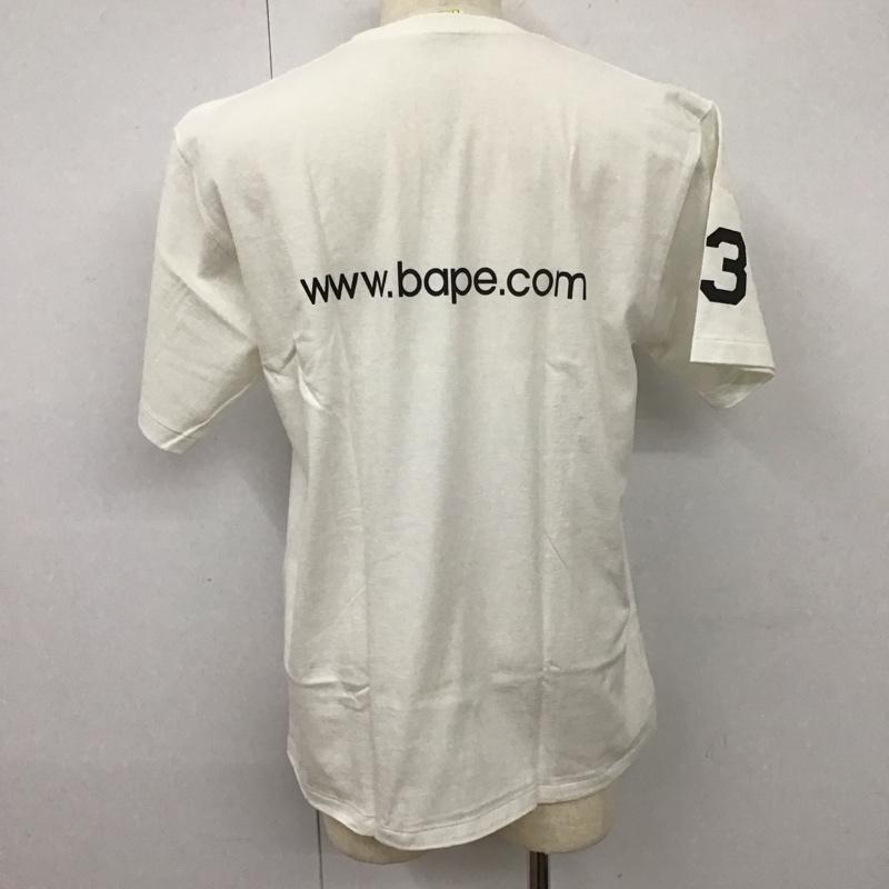 ベイプ BAPE Tシャツ 半袖 半袖カットソー プリントTシャツ クルーネックカットソー L ロゴ、文字 白 / ホワイト /  メンズ USED 古着 中古 10111946