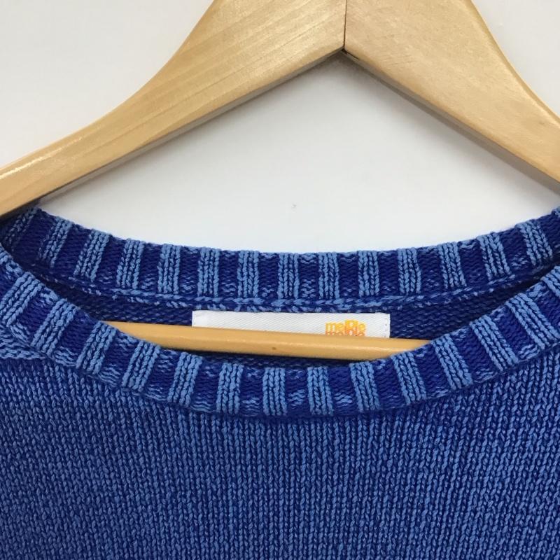 メイプル melple ニット、セーター 長袖 長袖ニットカットソー クルーネック セーター L 無地 青 / ブルー /  レディース USED 古着 中古 10145124