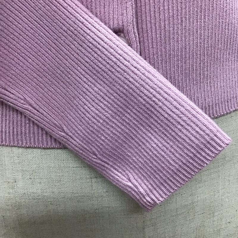 ザラ ZARA カーディガン 長袖 1750 100 668 リブ クルーネック タグ付き M 無地 桃 / ピンク /  レディース USED 古着 中古 10118404