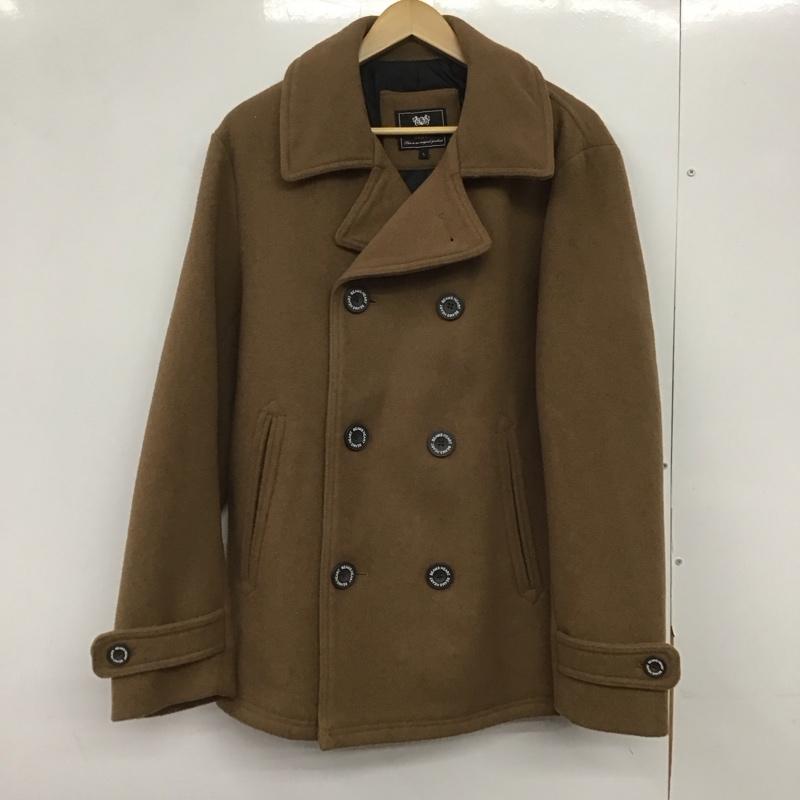 ビームス ハート BEAMS HEART コート ピーコート L 無地 茶 / ブラウン /  メンズ USED 古着 中古 10145700