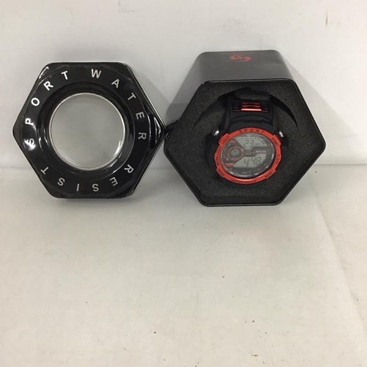 古着 USED 腕時計 デジタル 無地 黒 / ブラック / X 赤 / レッド /  メンズ USED 古着 中古 10134503