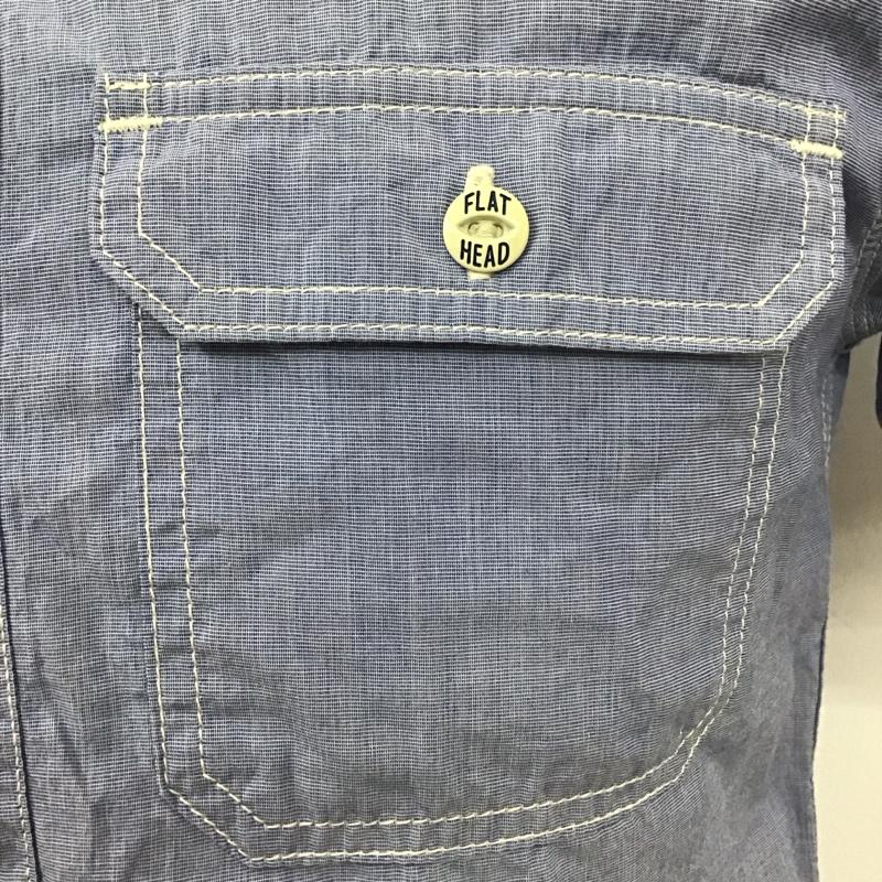 フラットヘッド FLATHEAD シャツ、ブラウス 半袖 GLORY PARK ワークシャツ 38 無地 水色 / ライトブルー /  メンズ USED 古着 中古 10113089