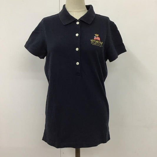 ポロジーンズカンパニー POLO JEANS COMPANY ポロシャツ 半袖 ,半袖ポロシャツ 半袖カットソー カラーシャツ M ロゴ、文字 紺 / ネイビー /  レディース USED 古着 中古 10115919