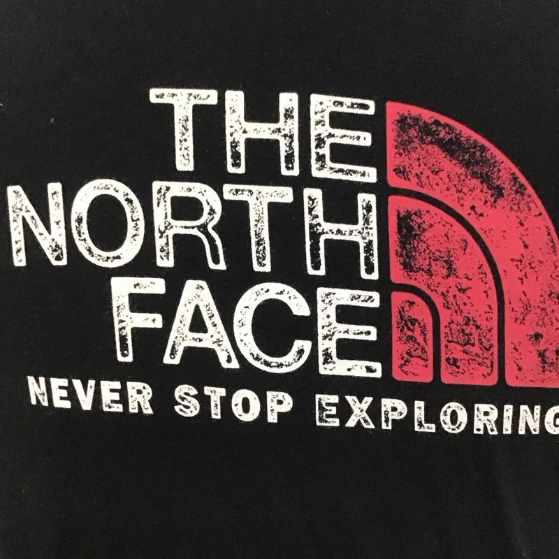 ザノースフェイス THE NORTH FACE Tシャツ 半袖 4m68 ロゴTシャツ 半袖カットソー プリントTシャツ S ロゴ、文字 黒 / ブラック /  メンズ USED 古着 中古 10123985