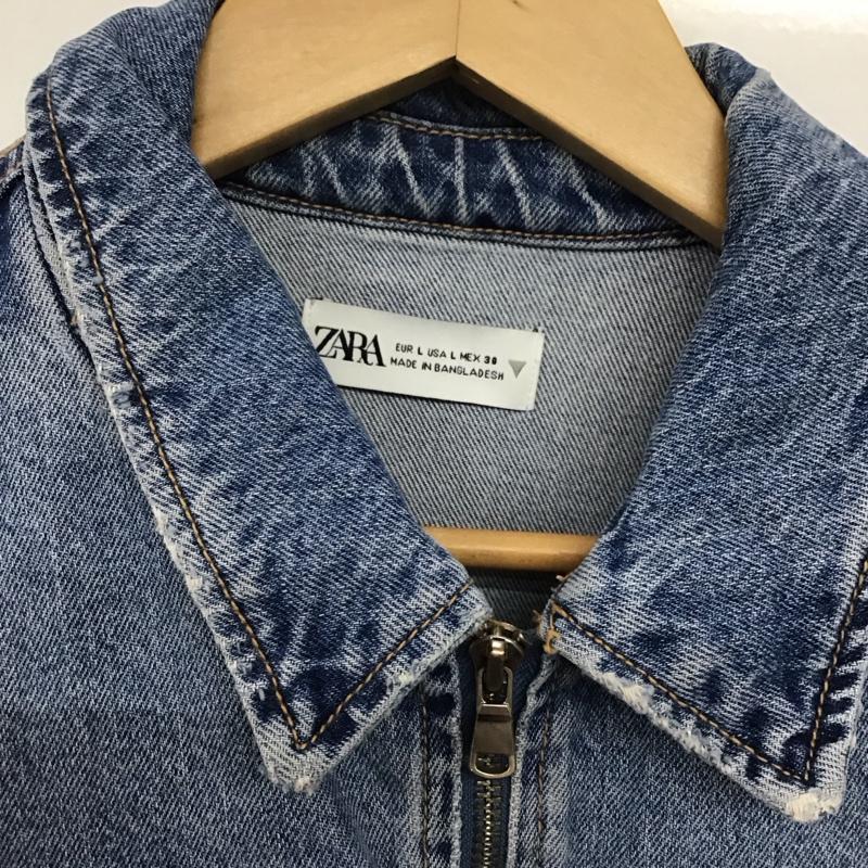 ザラ ZARA ワンピース ミニスカート デニム L 無地 水色 / ライトブルー /  レディース USED 古着 中古 10143010