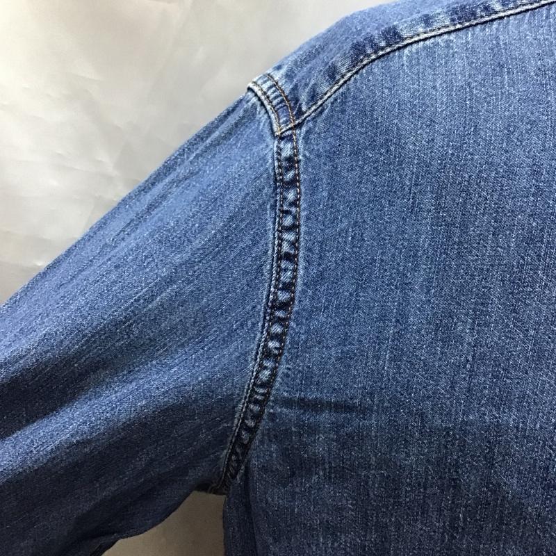古着 USED シャツ、ブラウス 長袖 長袖シャツ デニムシャツ カジュアルシャツ カラーシャツ L 無地 インディゴ / インディゴ /  メンズ USED 古着 中古 10117453