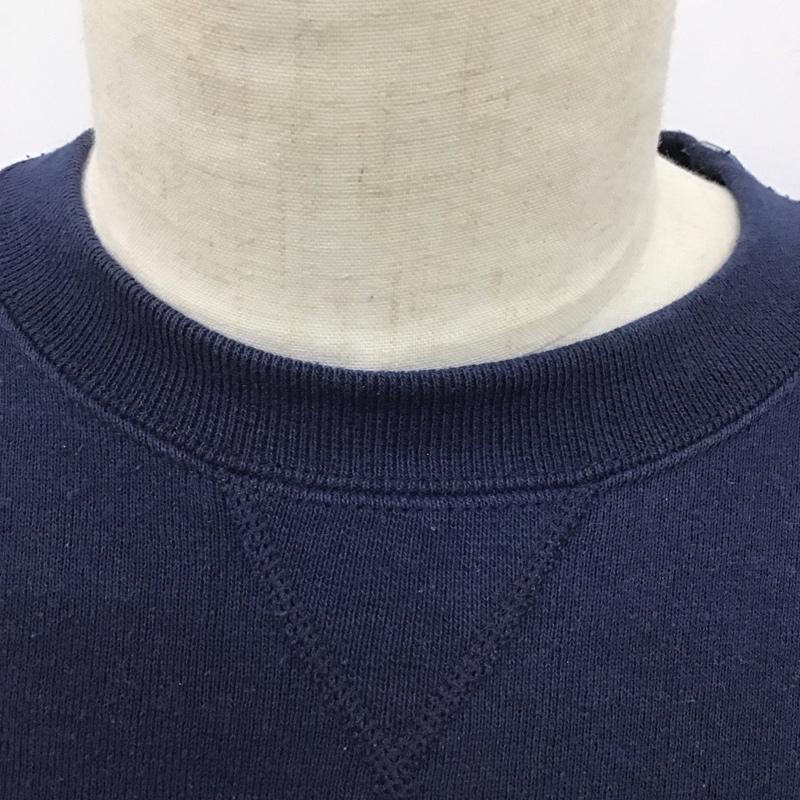 ソフィー SOFFE トレーナー 長袖 長袖トレーナー スウェット クルーネック リブスウェットカットソー L ロゴ、文字 紺 / ネイビー /  メンズ USED 古着 中古 10123760