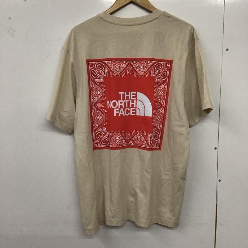 ザノースフェイス THE NORTH FACE Tシャツ 半袖 半袖カットソー プリントTシャツ クルーネックカットソー XL ロゴ、文字 ベージュ / ベージュ /  メンズ USED 古着 中古 10128663