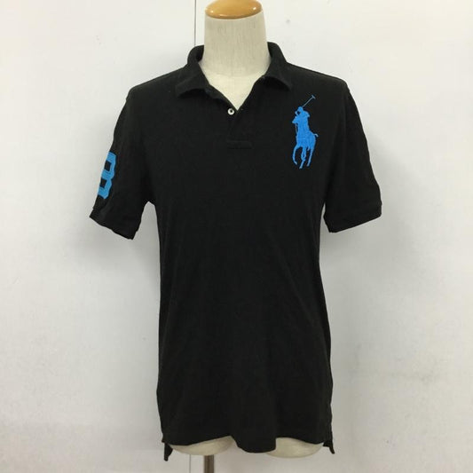 ポロラルフローレン POLO RALPH LAUREN ポロシャツ 半袖 半袖ポロシャツ カラーシャツ 半袖カットソー XL ロゴ、文字 黒 / ブラック /  メンズ USED 古着 中古 10109988