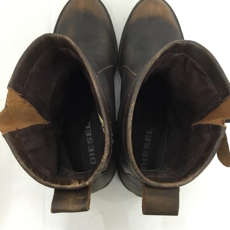 ディーゼル DIESEL ブーツ ショートブーツ Y00261 ショートエンジニアブーツ 28cm 28.0cm ワンポイント ダークブラウン / ダークブラウン /  メンズ USED 古着 中古 10149228