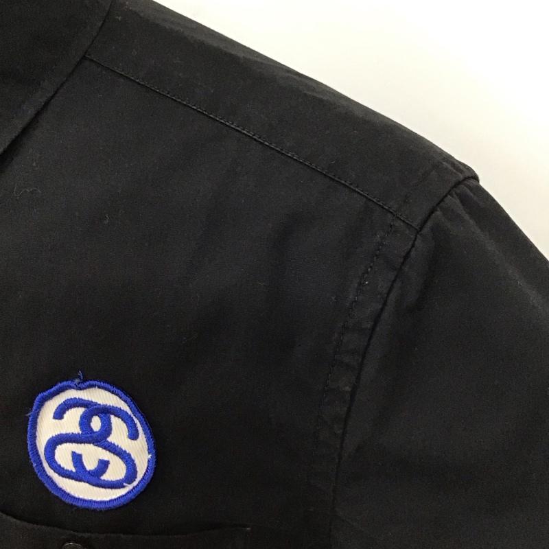 ステューシー STUSSY シャツ、ブラウス 半袖 半袖シャツ カラーシャツ 半袖カットソー プリントシャツ M ロゴ、文字 黒 / ブラック /  メンズ USED 古着 中古 10116366