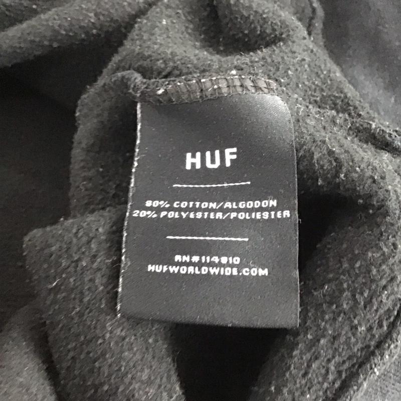 ハフ HUF パーカー 長袖 長袖パーカー プルオーバーパーカー スウェット XL ロゴ、文字 黒 / ブラック /  メンズ USED 古着 中古 10145582