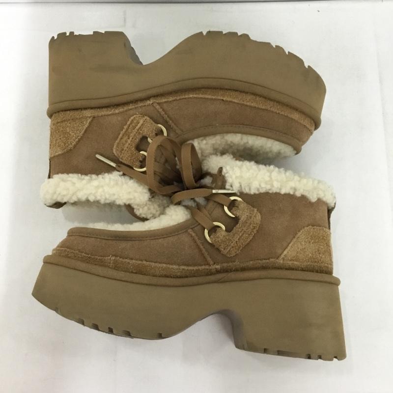アグ UGG ブーツ ショートブーツ 1167772 Classic New Heights Lace Up 厚底 24cm 箱有 24.0cm ロゴ、文字 ベージュ / ベージュ /  レディース USED 古着 中古 10150367