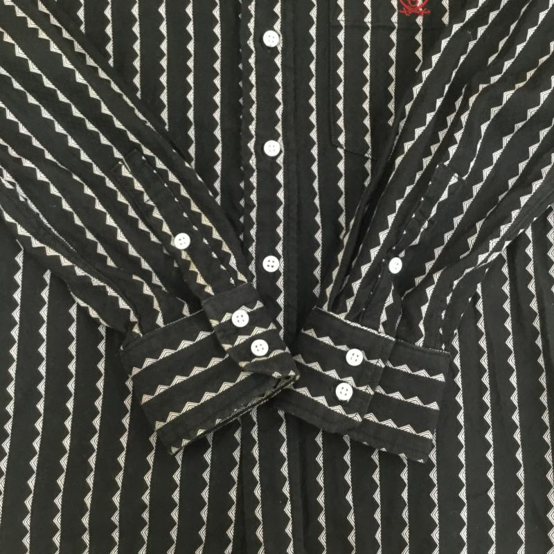 アールジェイビー R.J.B シャツ、ブラウス 長袖 36 総柄 黒 / ブラック / X 桃 / ピンク /  メンズ USED 古着 中古 10133482