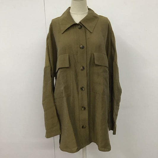 ザラ ZARA シャツ、ブラウス 長袖 XS 無地 カーキ / カーキ /  レディース USED 古着 中古 10110495