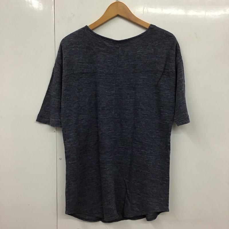 クオドロ quadro Tシャツ 半袖 半袖カットソー 無地Tシャツ クルーネックカットソー 2 無地 紺 / ネイビー /  メンズ USED 古着 中古 10131764