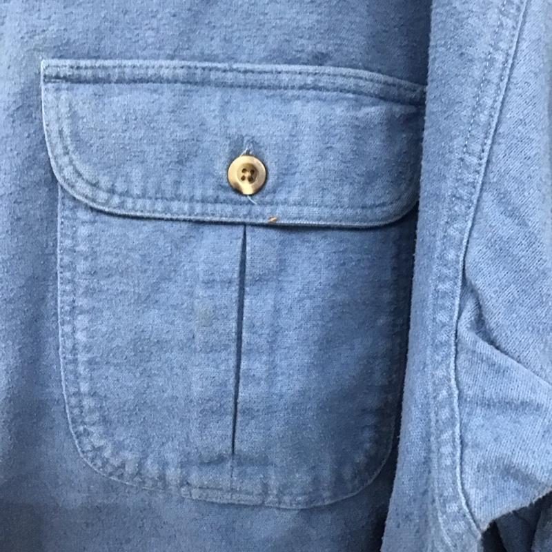 古着 USED シャツ、ブラウス 長袖 長袖シャツ デニムシャツ カラーシャツ ボタンダウンシャツ XL 無地 インディゴ / インディゴ /  メンズ USED 古着 中古 10133649
