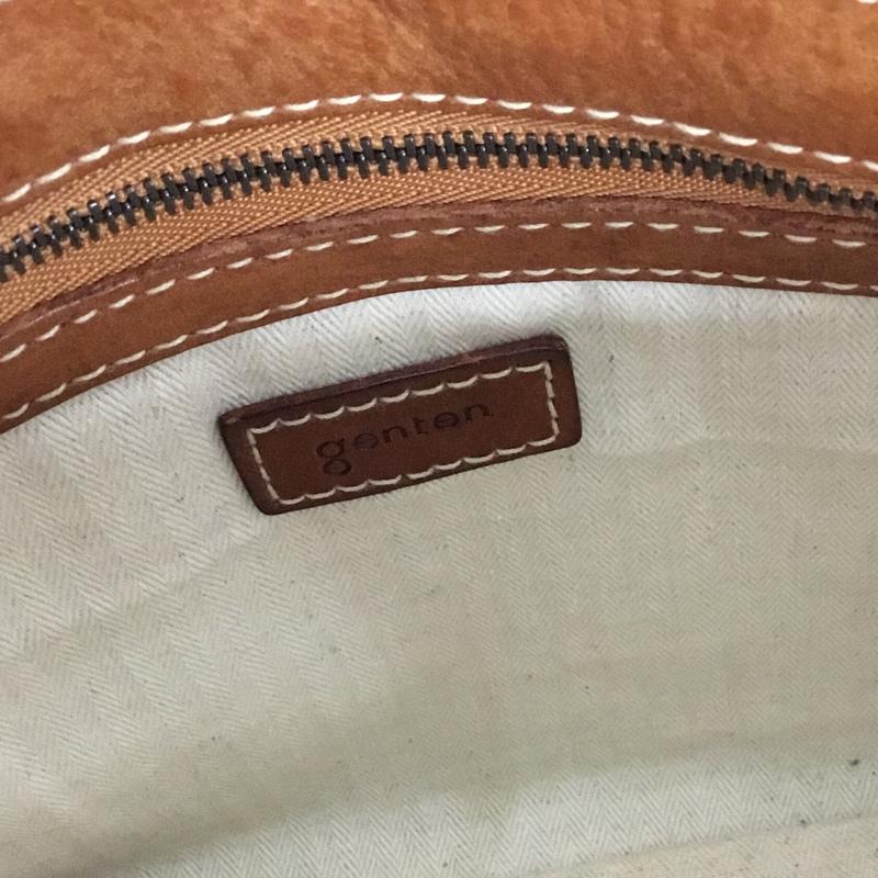 ゲンテン genten トートバッグ トートバッグ フラワーカットワーク レザー 刺繍  茶 / ブラウン /  レディース USED 古着 中古 10149261
