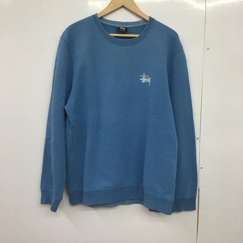 ステューシー STUSSY トレーナー 長袖 長袖トレーナー スウェット クルーネック プルオーバー M ロゴ、文字 青 / ブルー /  メンズ USED 古着 中古 10147753