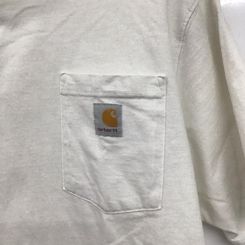 カーハート Carhartt Tシャツ 半袖 半袖カットソー プリントTシャツ クルーネックカットソー M ロゴ、文字 白 / ホワイト /  メンズ USED 古着 中古 10148543