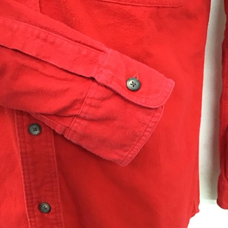 古着 USED シャツ、ブラウス 長袖 長袖シャツ カラーシャツ ポケットシャツ 長袖カットソー 古着 M 無地 赤 / レッド /  メンズ USED 古着 中古 10123781