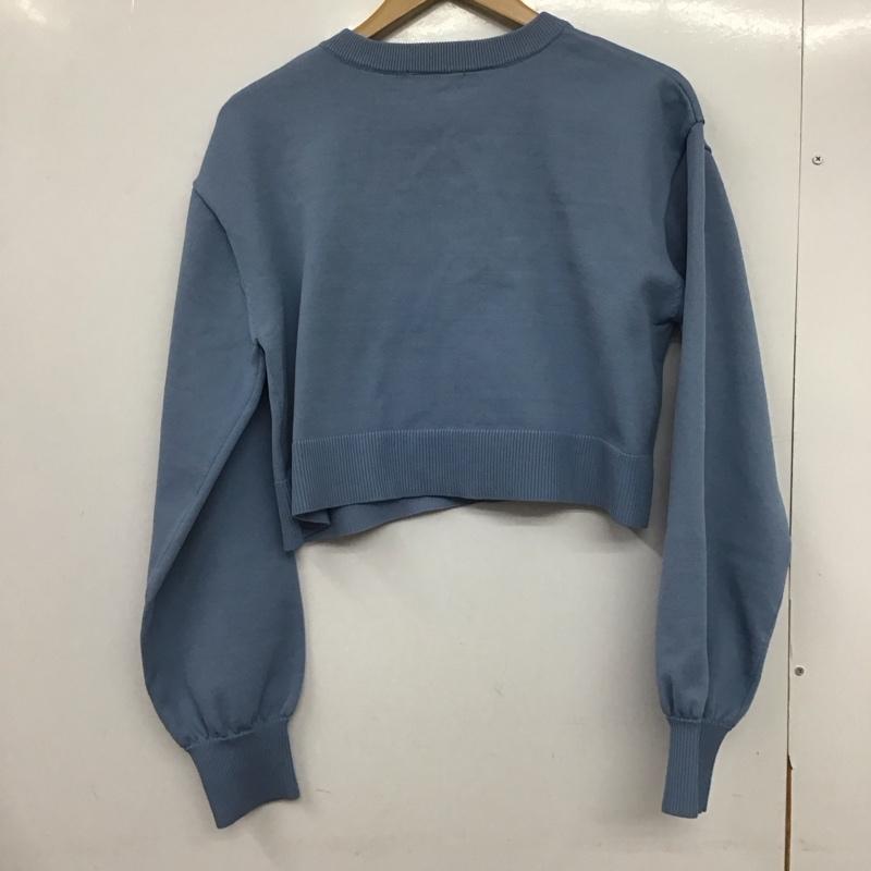 ダブルクローゼット w closet カーディガン 長袖 366010 ショート丈 クロップド丈 ワンポイント 水色 / ライトブルー /  レディース USED 古着 中古 10146376