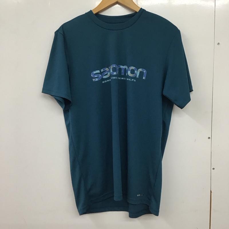 サロモン SALOMON Tシャツ 半袖 XL ロゴ、文字 青 / ブルー /  メンズ USED 古着 中古 10137010