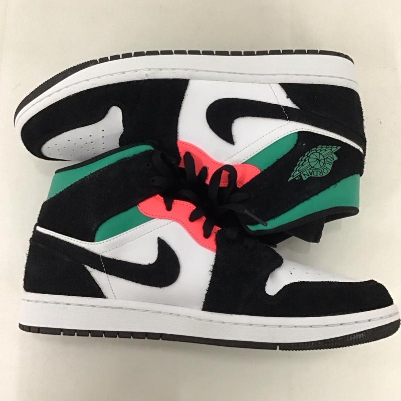 ナイキ NIKE スニーカー スニーカー 852542-116 AIR JORDAN 1 MID SE 28cm 箱有 28.0cm ロゴ、文字 黒 / ブラック / X 白 / ホワイト / X 緑 / グリーン /  メンズ USED 古着 中古 10123322