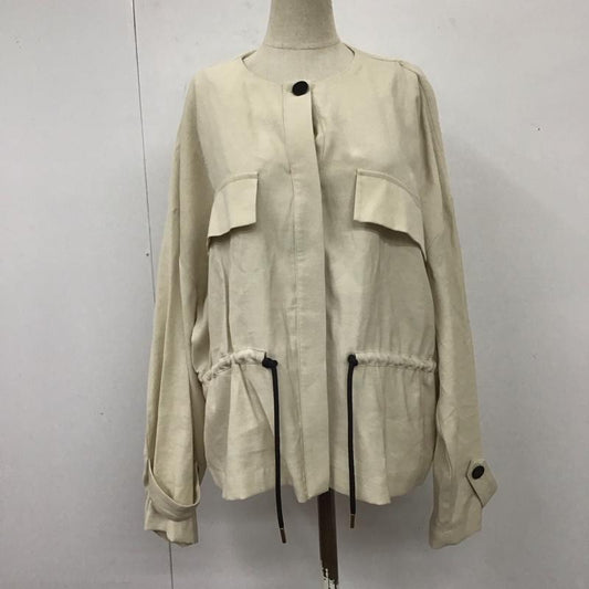 ザラ ZARA ジャケット、上着 ジャケット、ブレザー ノーカラー ドロスト M 無地 アイボリー / アイボリー /  レディース USED 古着 中古 10113496