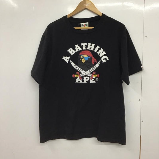 ベイプ BAPE Tシャツ 半袖 半袖カットソー プリントTシャツ クルーネックカットソー L プリント 黒 / ブラック /  メンズ USED 古着 中古 10147326