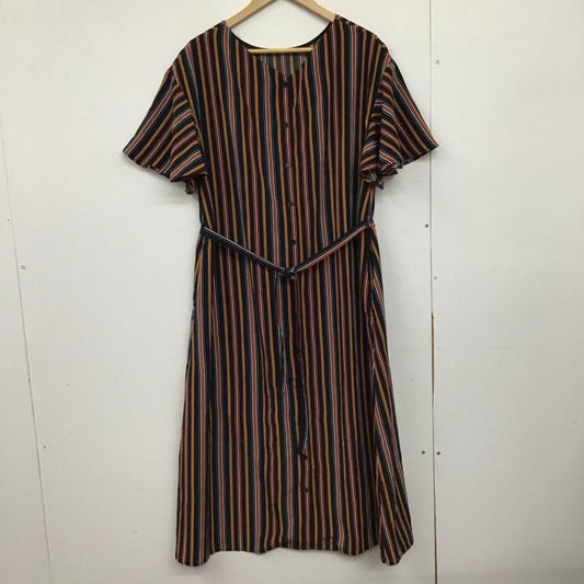 グローバルワーク GLOBAL WORK ワンピース ロングスカート 半袖シャツロングワンピース フロントボタン L ストライプ マルチカラー / マルチカラー /  レディース USED 古着 中古 10149691