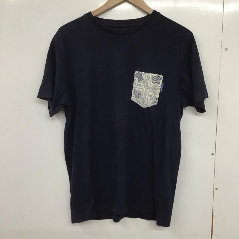 レインスプーナー reyn spooner Tシャツ 半袖 半袖カットソー プリントTシャツ クルーネックカットソー L 無地 紺 / ネイビー /  メンズ USED 古着 中古 10132804