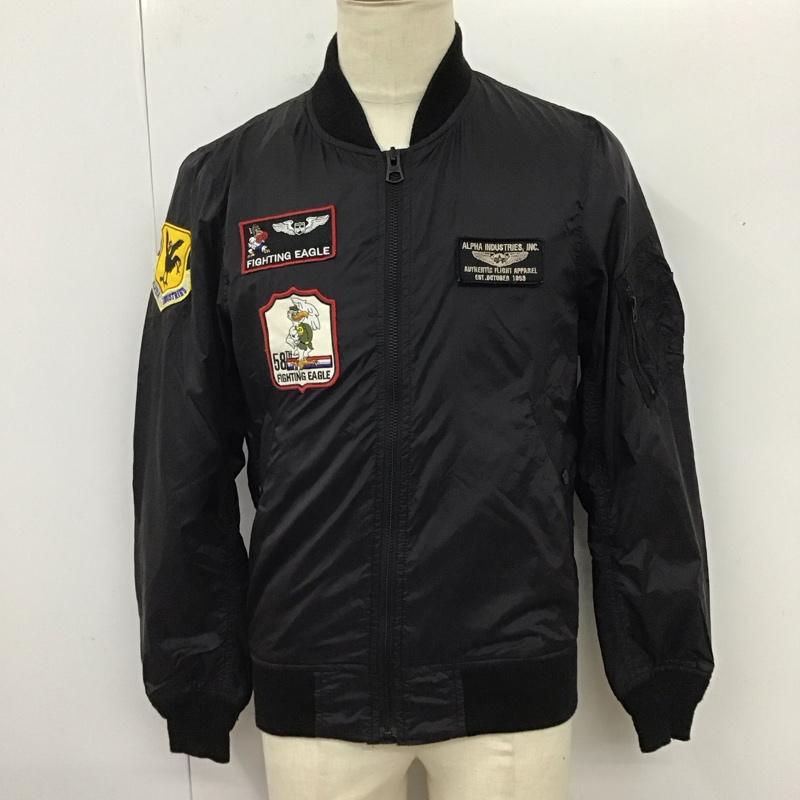 アルファインダストリー Alpha Industries ジャケット、上着 ジャンパー、ブルゾン ジップアップジャケット ジャンパー ジャケット カジュアルジャケット アウター M ロゴ、文字 黒 / ブラック /  メンズ USED 古着 中古 10119522