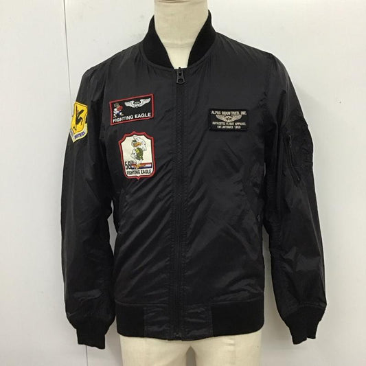 アルファインダストリー Alpha Industries ジャケット、上着 ジャンパー、ブルゾン ジップアップジャケット ジャンパー ジャケット カジュアルジャケット アウター M ロゴ、文字 黒 / ブラック /  メンズ USED 古着 中古 10119522