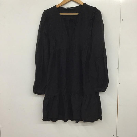 ザラ ZARA チュニック 長袖 M 無地 黒 / ブラック /  レディース USED 古着 中古 10139495