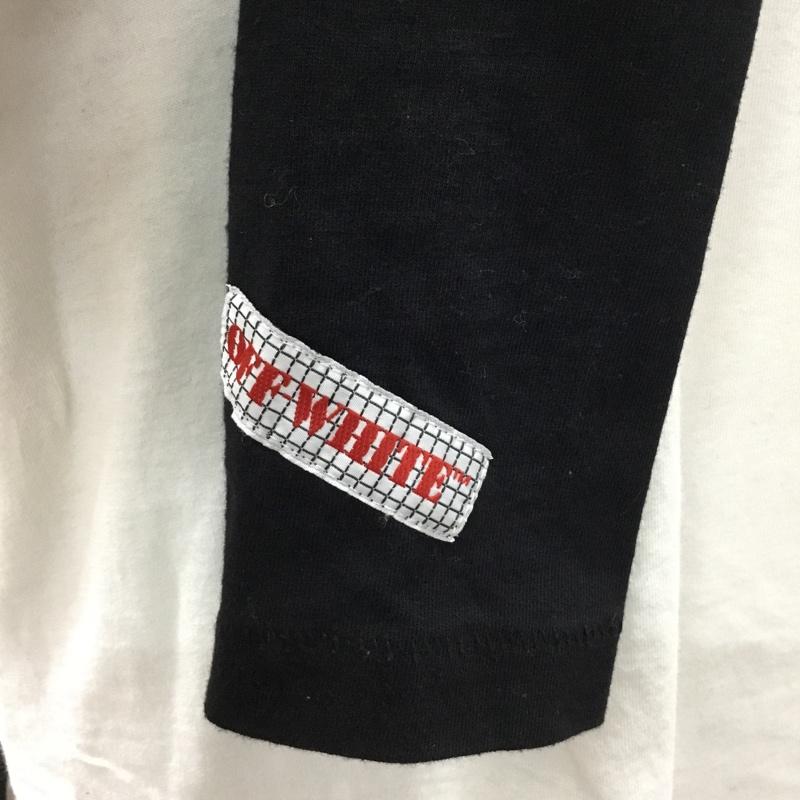 オフホワイト Off-White カットソー 長袖 omab008f17185030 長袖Tシャツ ラグラン S ロゴ、文字 白 / ホワイト / X 黒 / ブラック /  メンズ USED 古着 中古 10114814