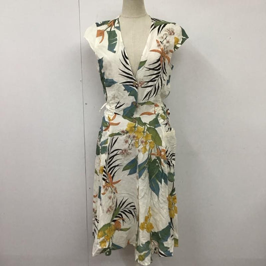 ザラ ZARA ワンピース ひざ丈スカート 2779 171 330 コットン リネン フレンチスリーブ S 花柄 マルチカラー / マルチカラー /  レディース USED 古着 中古 10113510