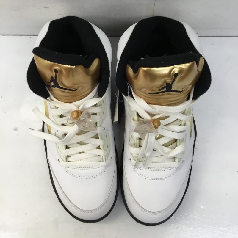 ナイキ NIKE スニーカー スニーカー 136027-133 Air Jordan 5 Retro Olympic 26.0cm ロゴ、文字 白 / ホワイト / X 金 / ゴールド /  メンズ USED 古着 中古 10140756