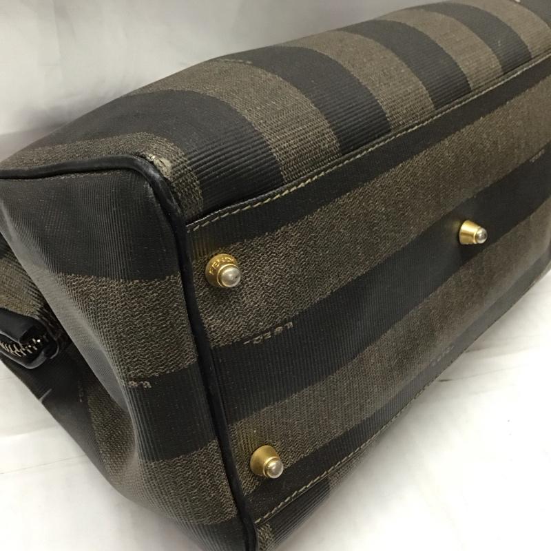 フェンディ FENDI ハンドバッグ ハンドバッグ FENDI ペカンモノグラム ミニボストン ロゴ、文字 茶 / ブラウン / X 黒 / ブラック /  レディース USED 古着 中古 10111768