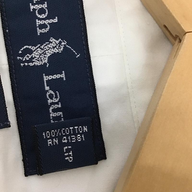 ラルフローレン RALPHLAUREN シャツ、ブラウス 長袖 長袖シャツ 無地シャツ カラーシャツ ボタンダウンシャツ M ロゴ、文字 白 / ホワイト /  メンズ USED 古着 中古 10132424
